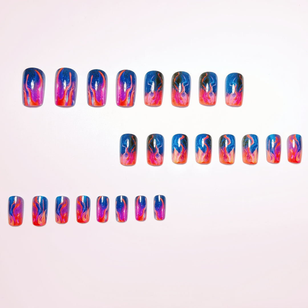 Artistic Flame Effect Nail Art Kalsten