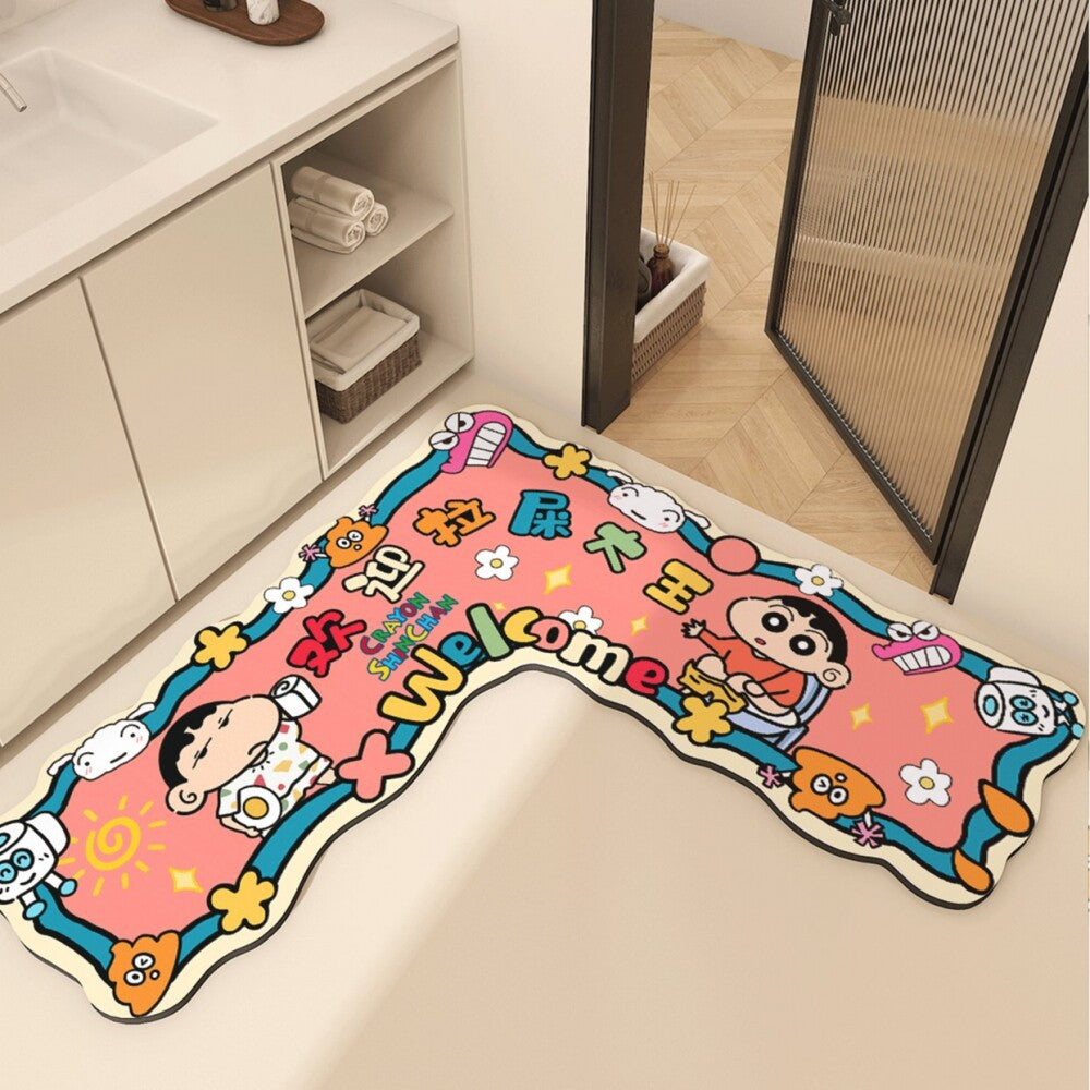 Cartoon Character Welcome Bath Mat Decor