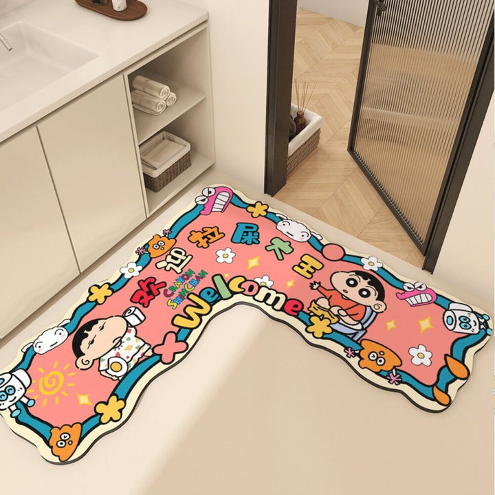 Cartoon Character Welcome Bath Mat Decor