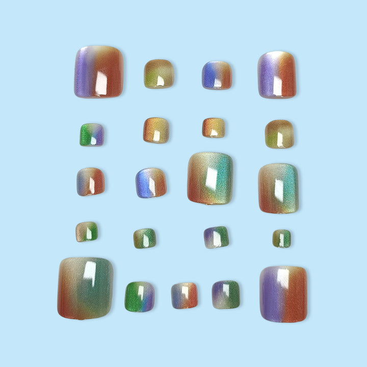 Artificial Nail Set with Sparkling Gradient and Glitter Kalsten