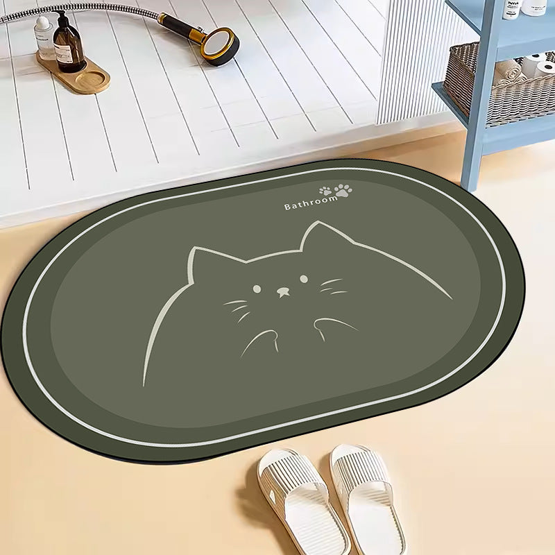 Cat-Themed Bath Mat Kalsten