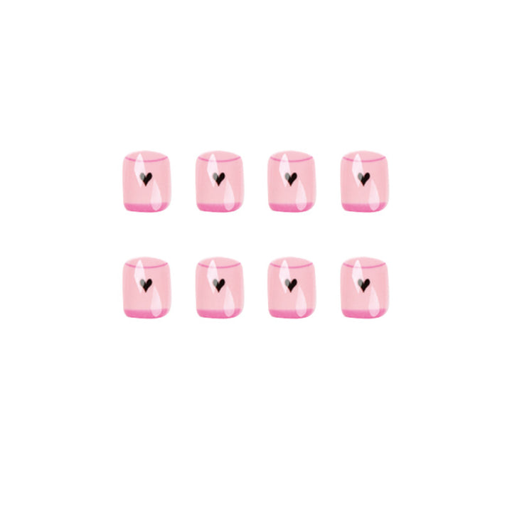 Creative Nail Art with Heart Design and Glitter Accents Kalsten