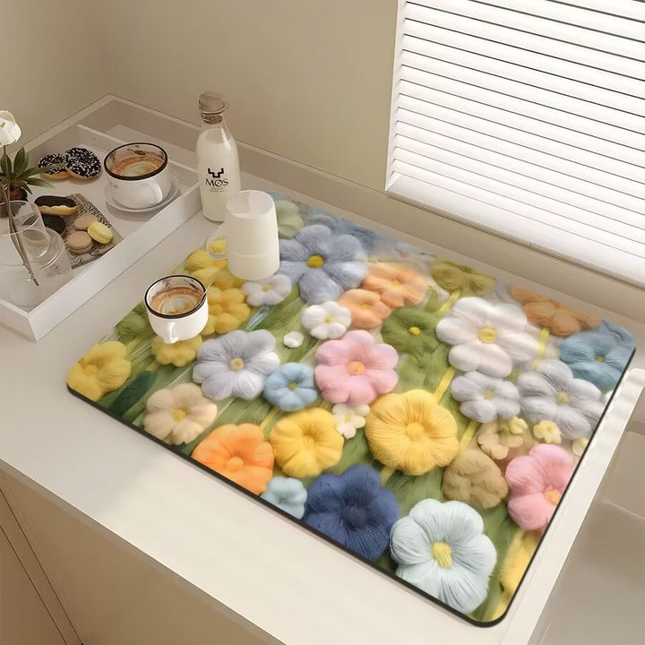 Floral-Themed Kitchen Mat Kalsten