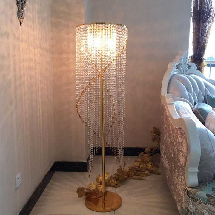 Elegant Crystal Beaded Floor Lamp