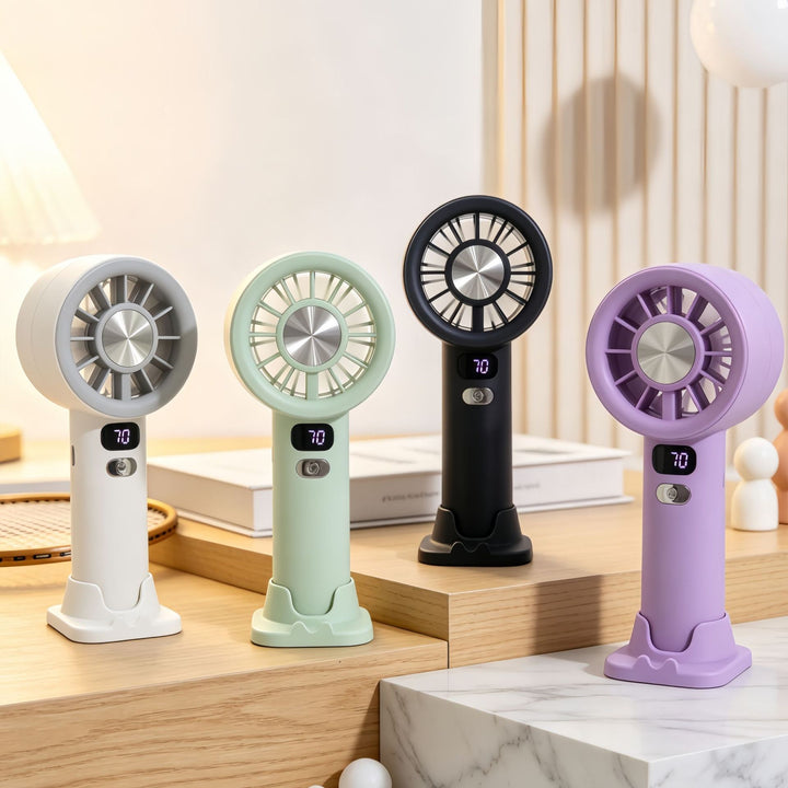 Women's portable hand fan with digital speed display Kalsten