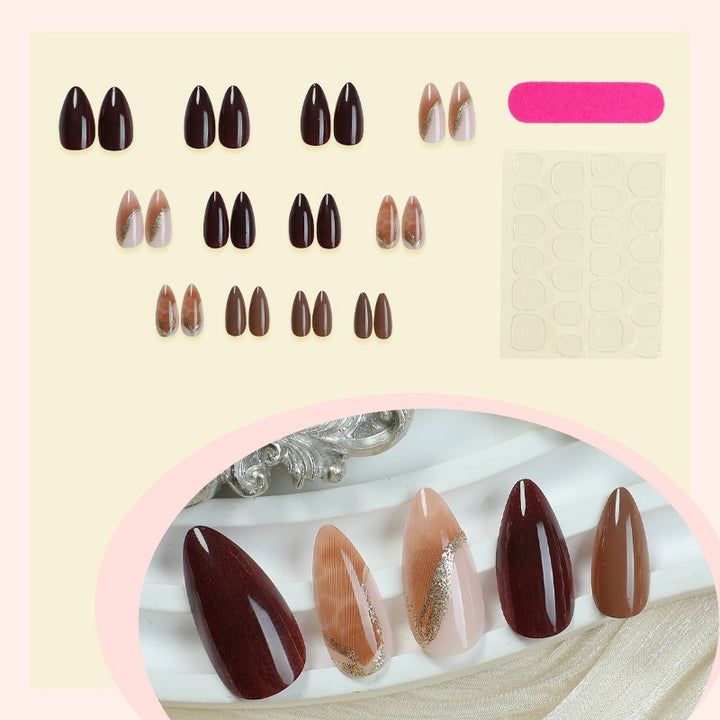 Artificial nail set with elegant glitter and gradient patterns Kalsten