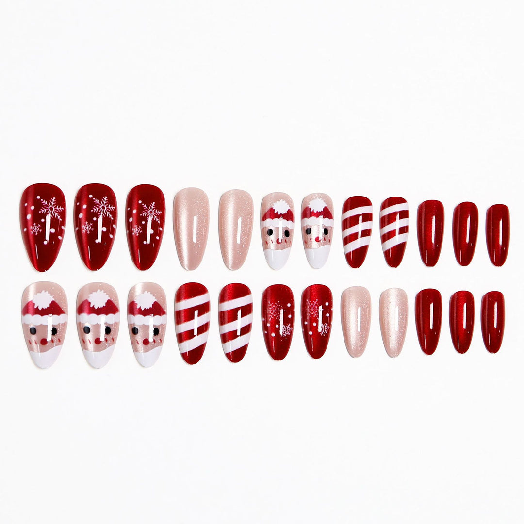 Artificial nail set with festive Christmas designs Kalsten