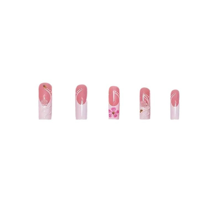 Elegant Floral Acrylic Nail Art Kalsten