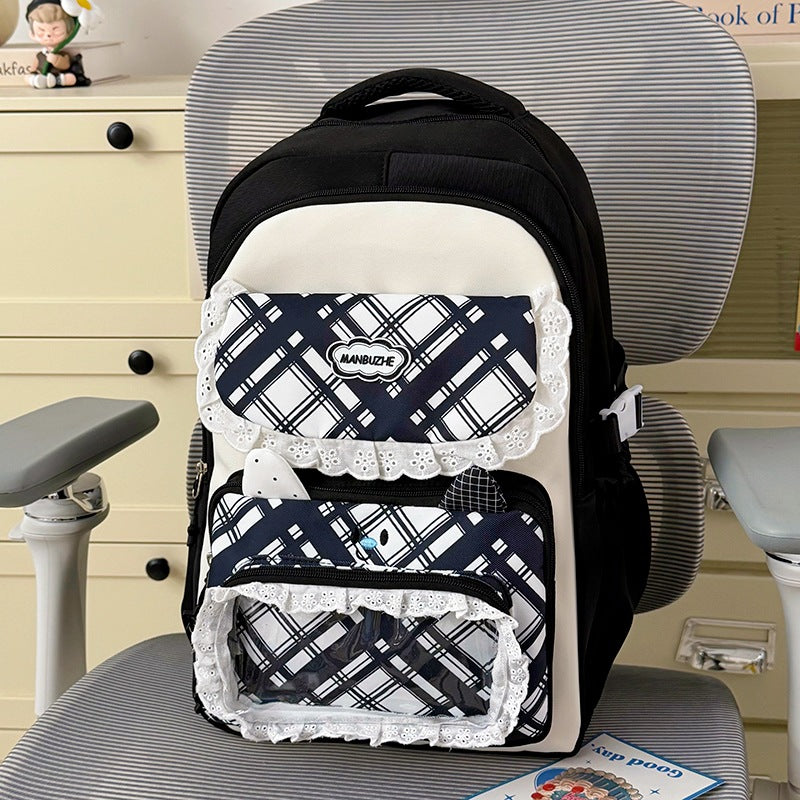 Stylish Multi-Pocket Backpack with Cute Decorative Accents Kalsten