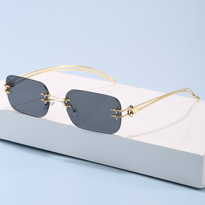 Fashionable metal sunglasses with rectangular frame Kalsten