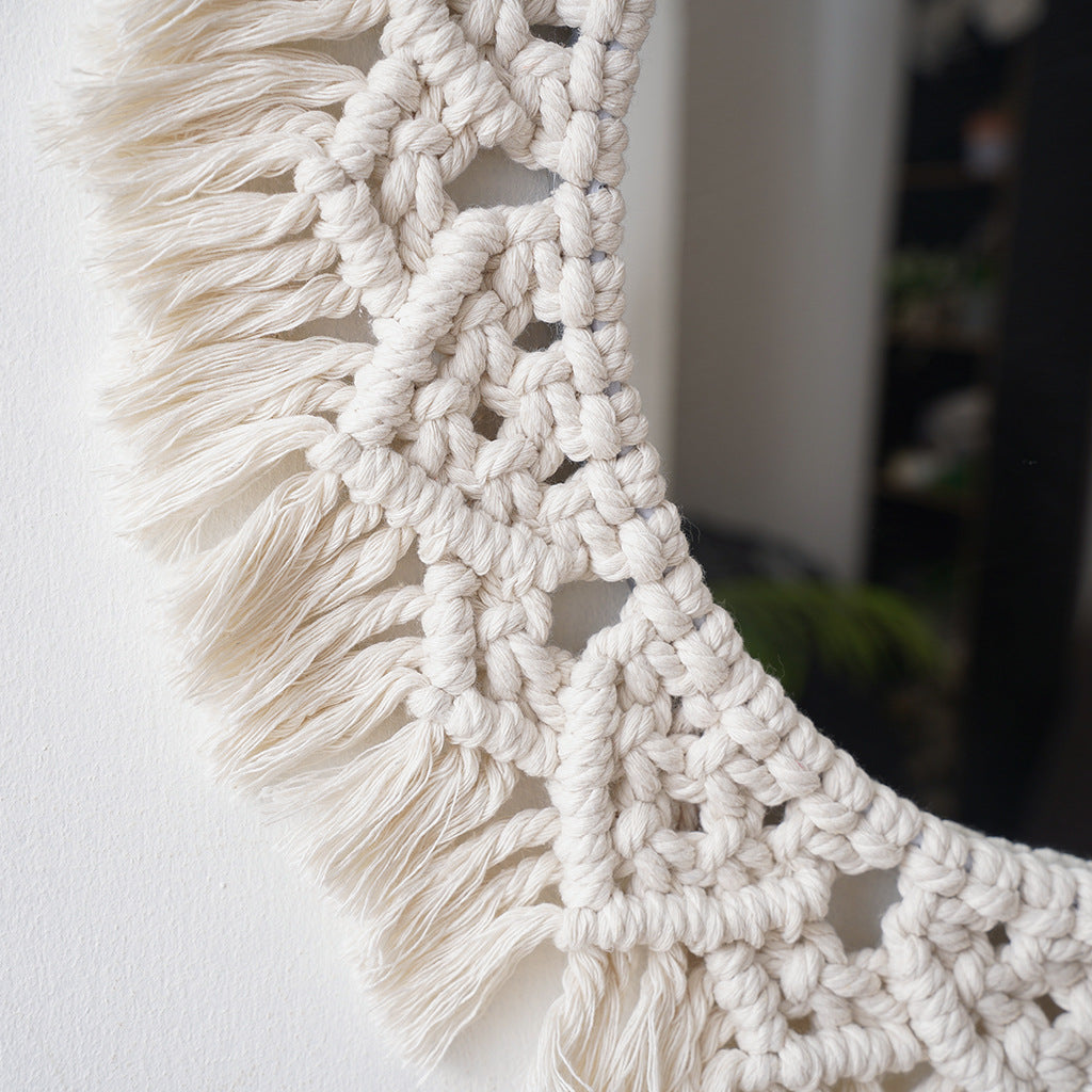 Decorative Macramé Round Wall Mirror Kalsten