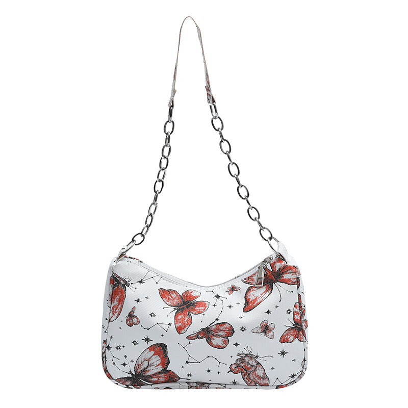 Butterfly Print Designer Hobo Bag