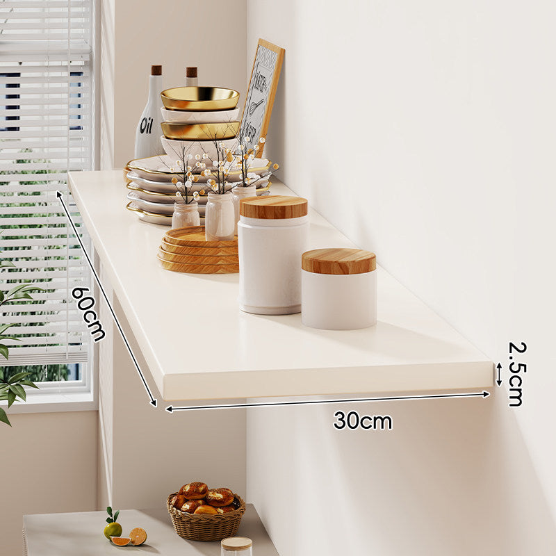 Floating Wall-Mounted Solid Wood Display Shelf with Concealed Brackets and Slim Profile