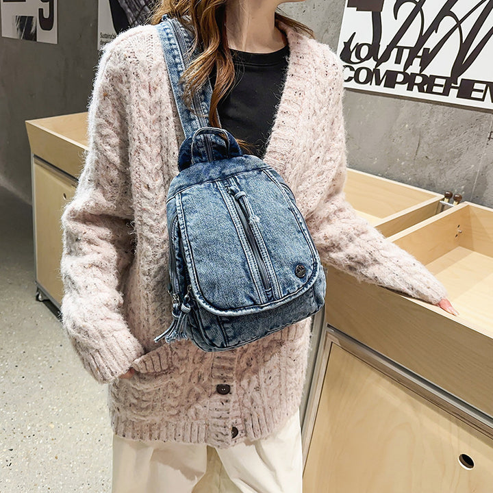 Compact Denim Sling Backpack Kalsten
