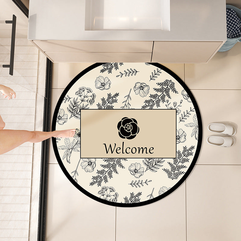 Round Motivational Bath Mat