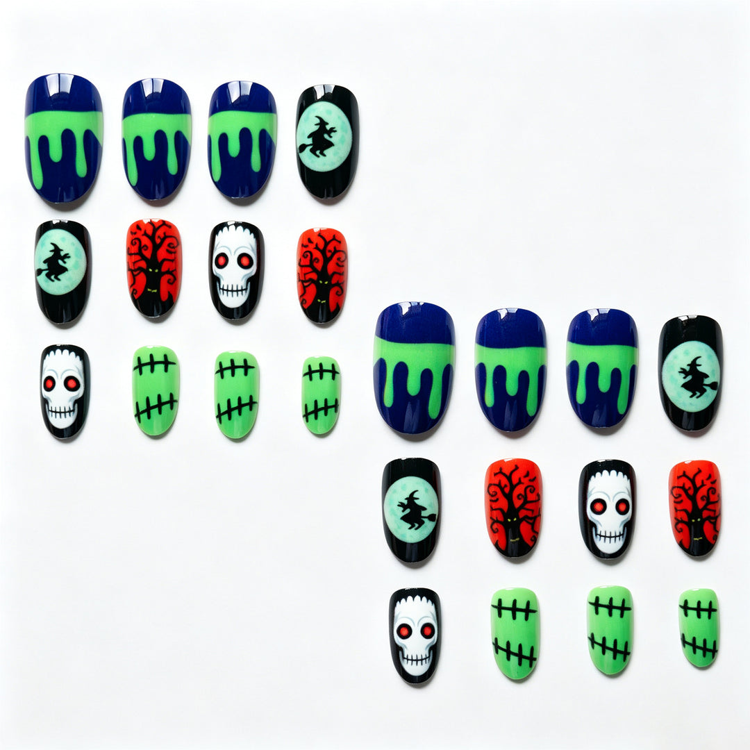 Halloween-Themed Artistic Nail Art