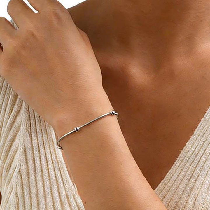 Minimalist Silver Charm Bracelet Kalsten