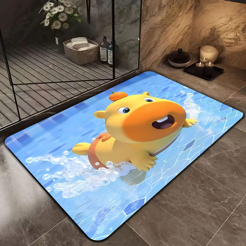 Playful Cartoon-Themed Bath Mat