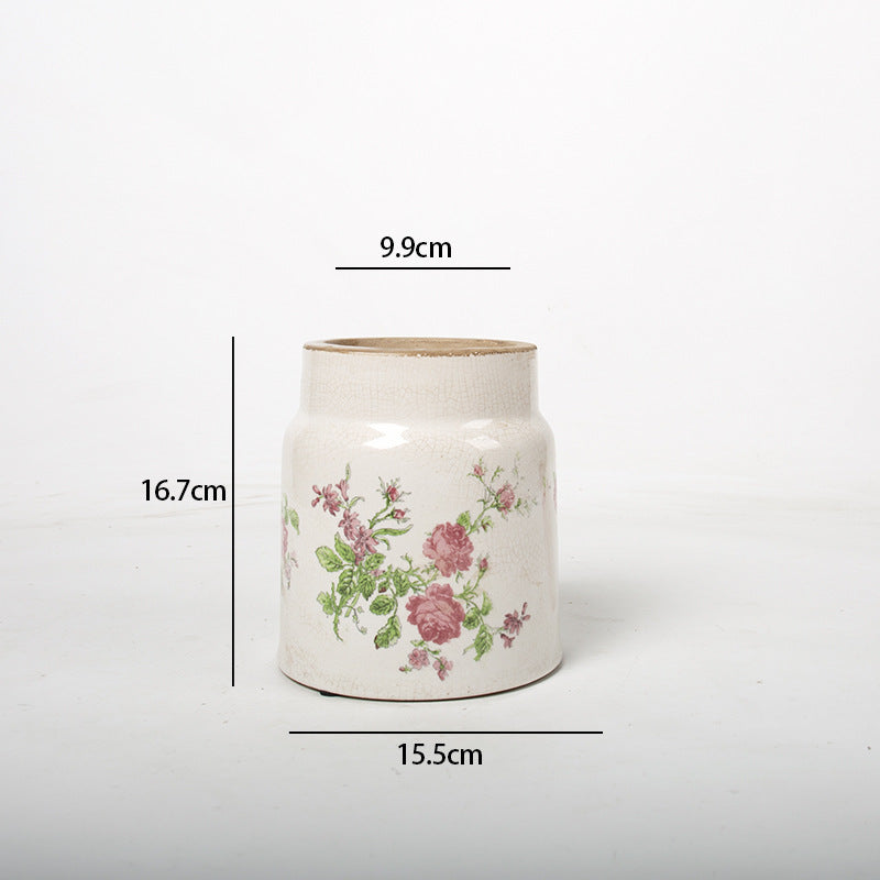 Decorative flower pot with floral decoration Kalsten