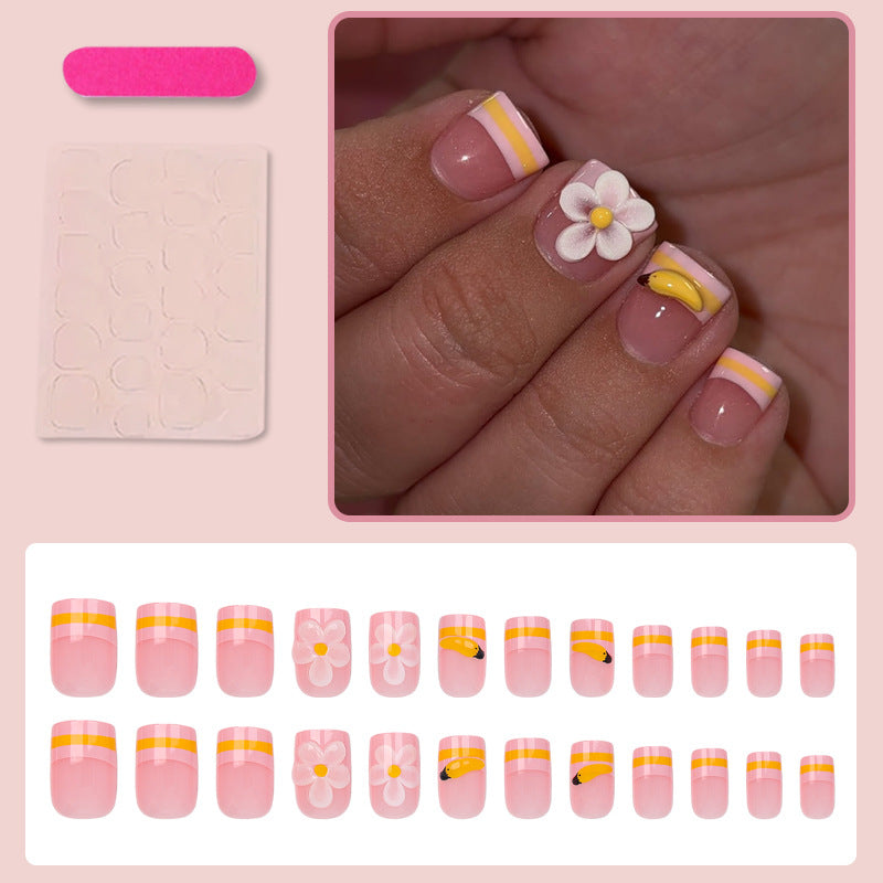 Artificial nail set with playful flower and fruit motifs Kalsten