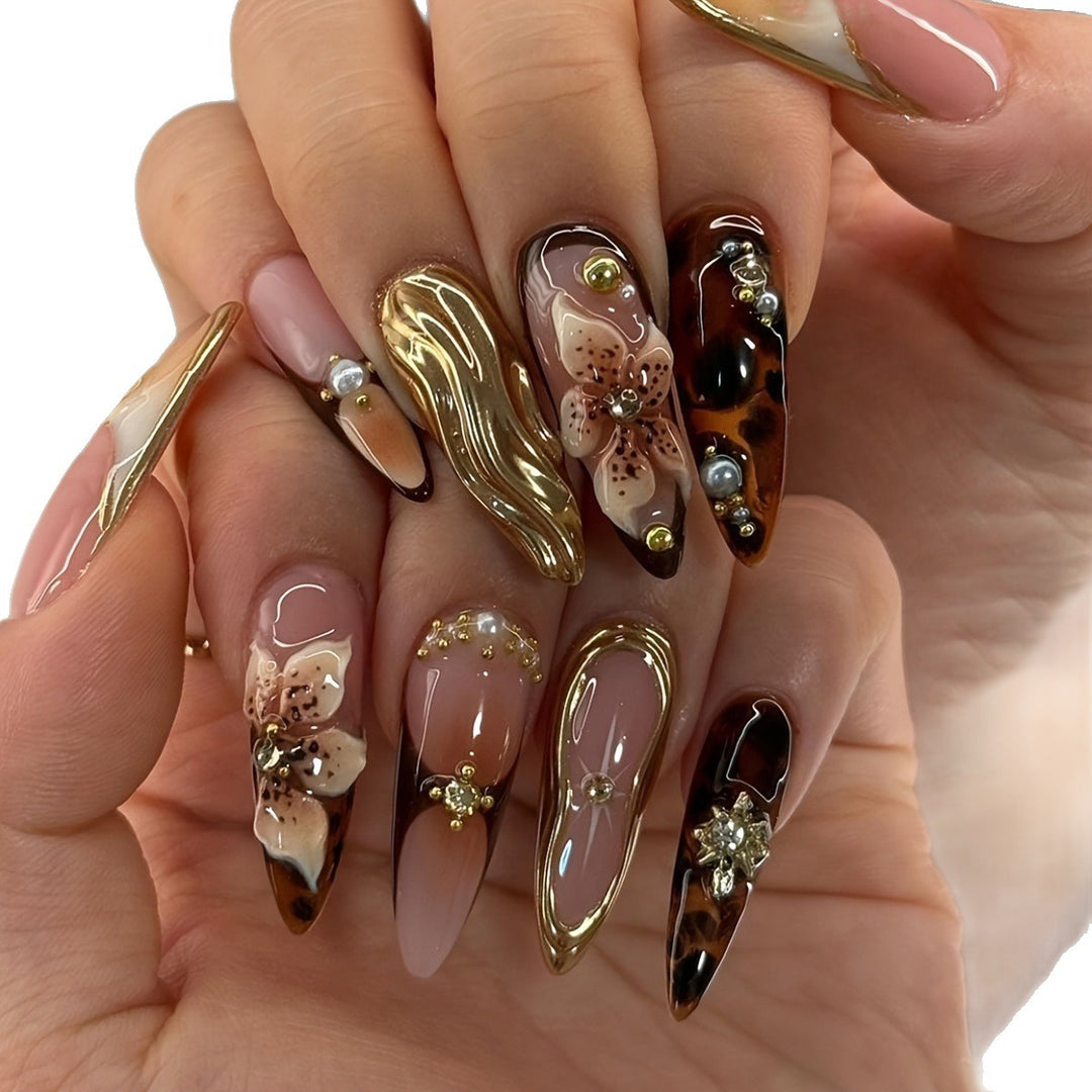 Glamorous Textured Acrylic Nail Enhancements Kalsten