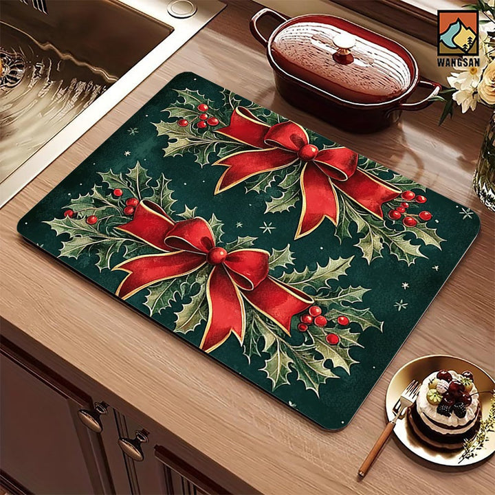 Festive Christmas-Themed Kitchen Mat