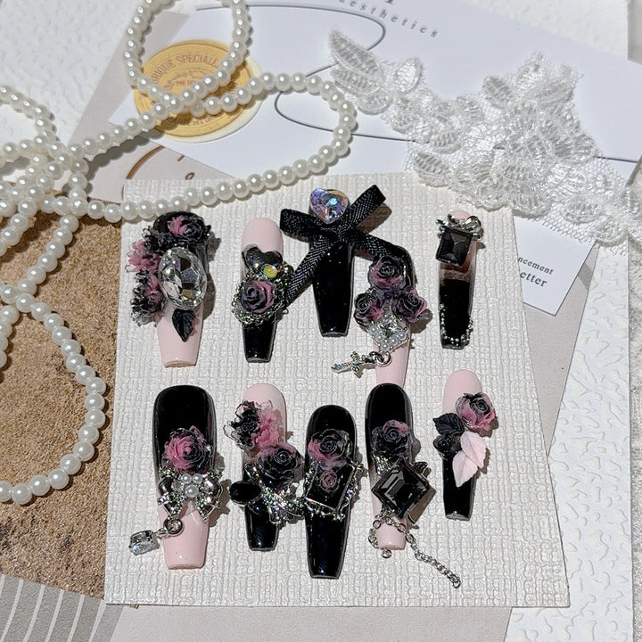Elegant Decorative Press-On Nail Set