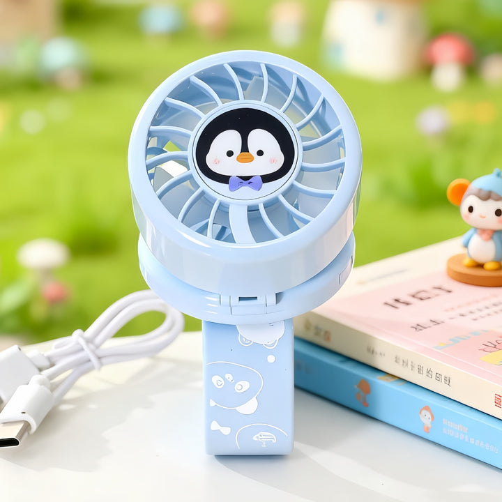 Women's Portable Hand Fan with Cute Animal Design and USB Charging Function Kalsten