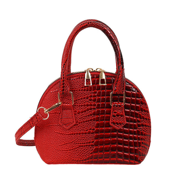 Crocodile-Embossed Mini Satchel Bag Kalsten