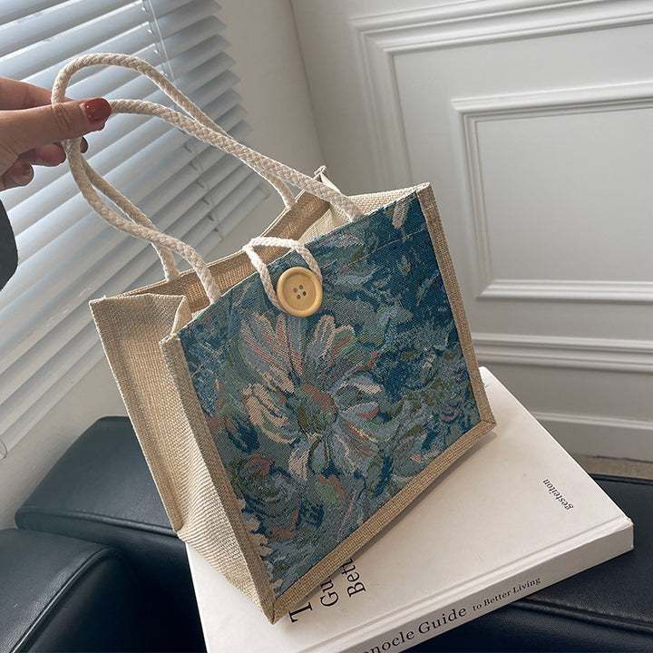 Floral Embroidered Artisan Tote