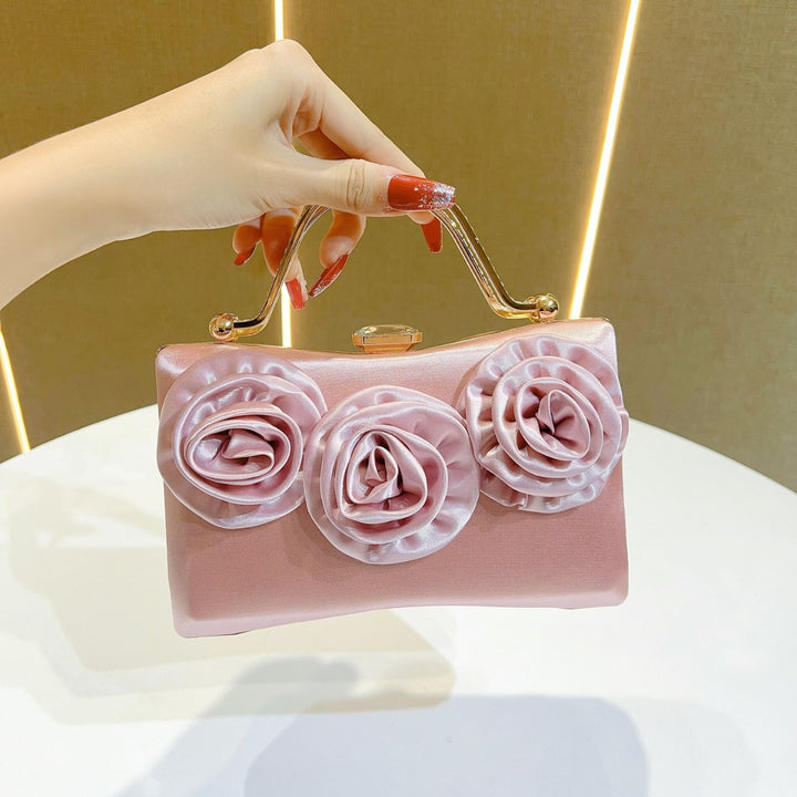 Decorative Floral-Embellished Evening Handbag