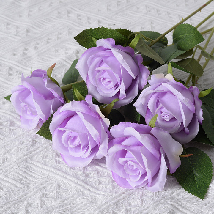Elegant Silk Black Rose Stem