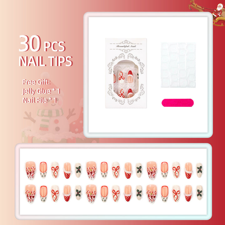 Decorative Holiday-Themed Press-On Nail Art Set
