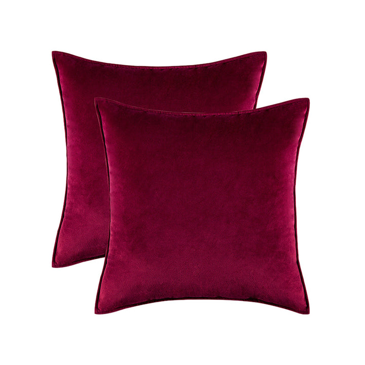 Plush Velvet Square Decorative Pillow Cover Pair with Knife-Edge Seam and Hidden Zipper