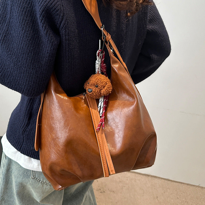 Faux Leather Bucket Bag