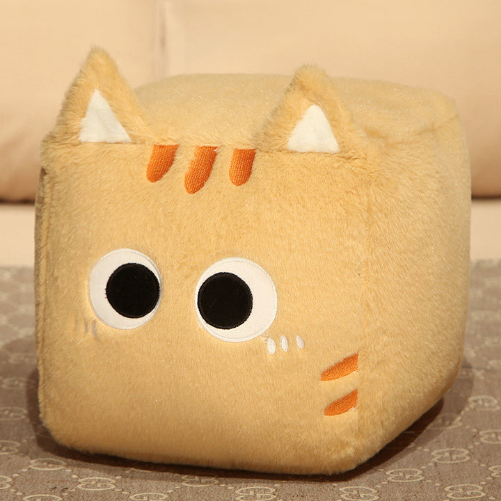 Cozy plush floor seat pouf in cat shape with shape-retaining filling