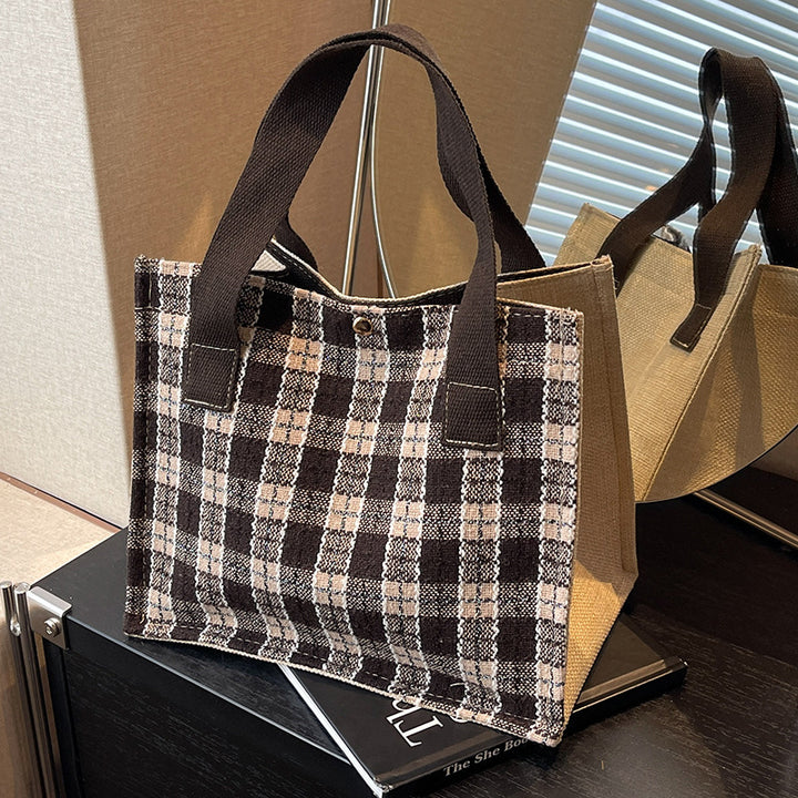 Checked Tote Bag