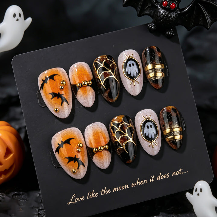 Halloween-Themed Press-On Nail Art Set 1790738812