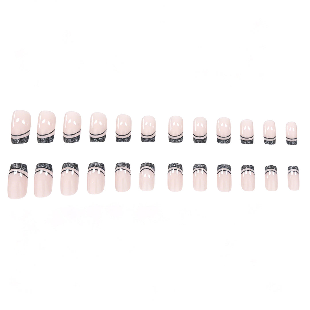 Elegant Glittery French Tip Nail Art Kalsten