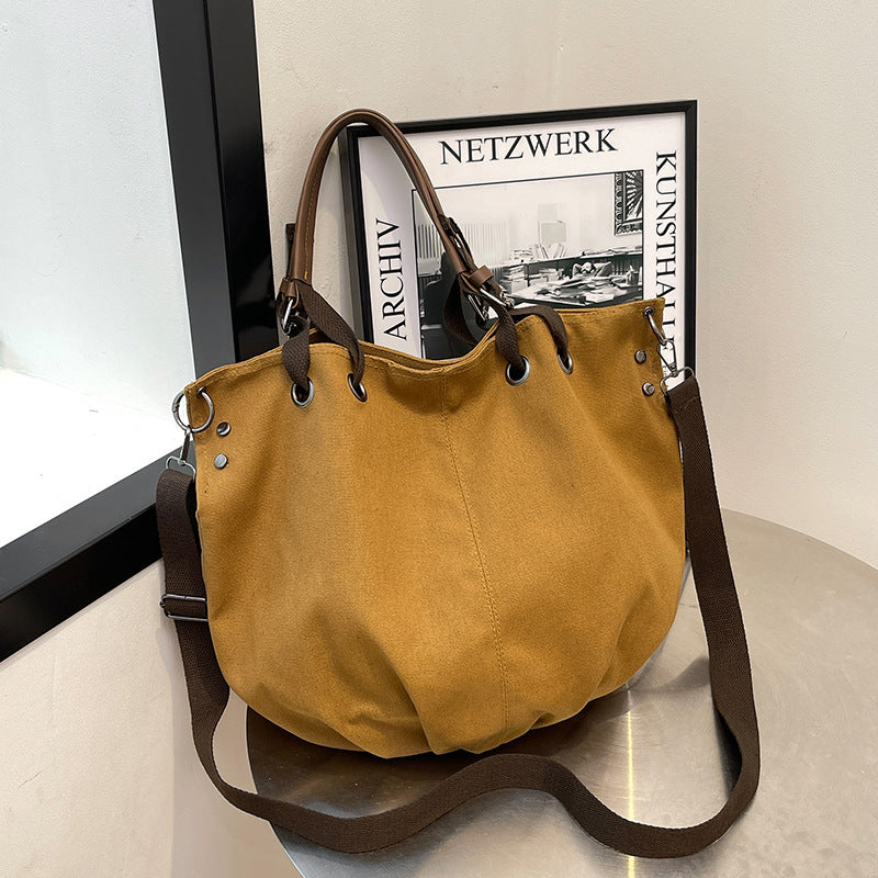 Casual Canvas Tote Bag with Adjustable Strap