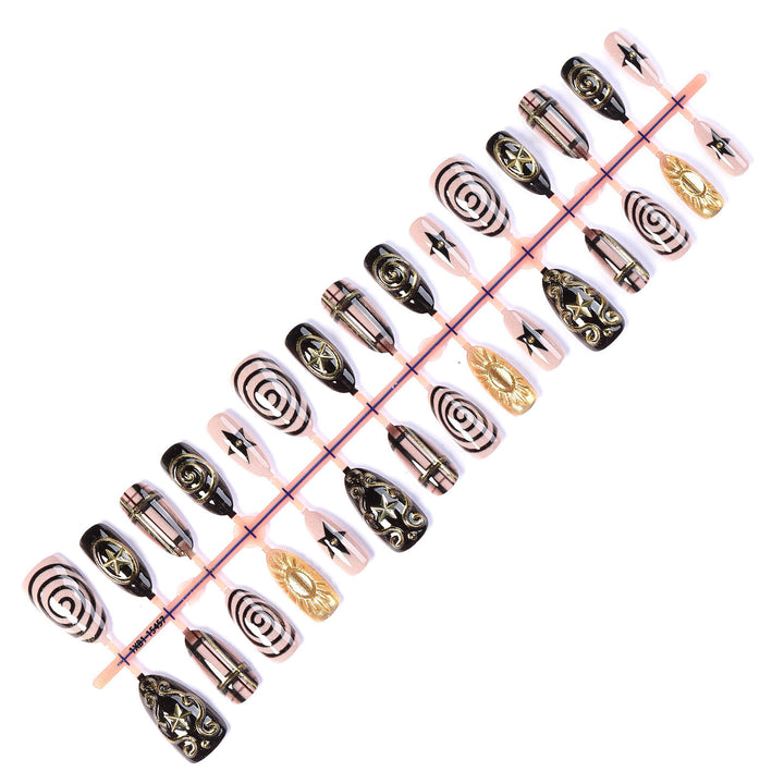 Artificial nail set with glamorous 3D decorations and stylish accents Kalsten
