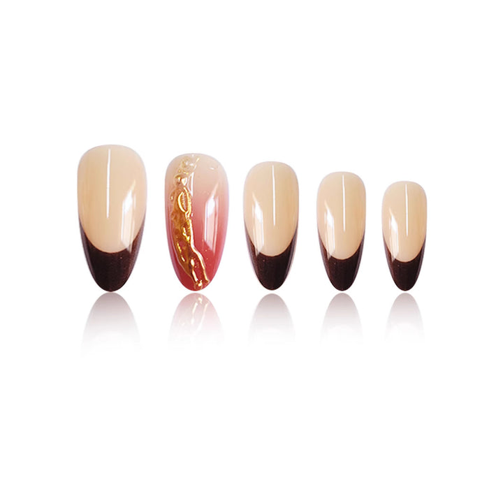 Artistic Almond-Shaped Press-On Nail Art Kalsten