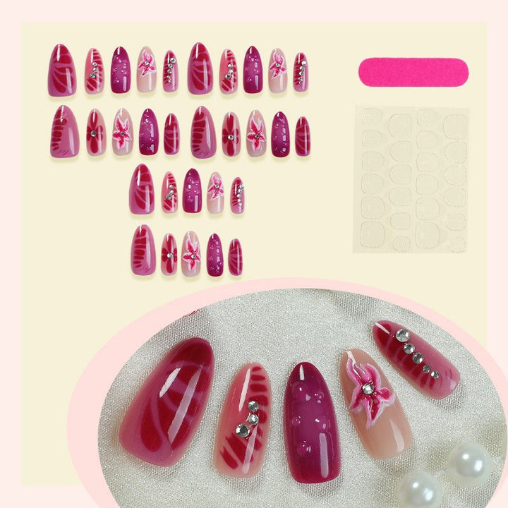 Artistic Long Stiletto Press-On Nail Art Kalsten