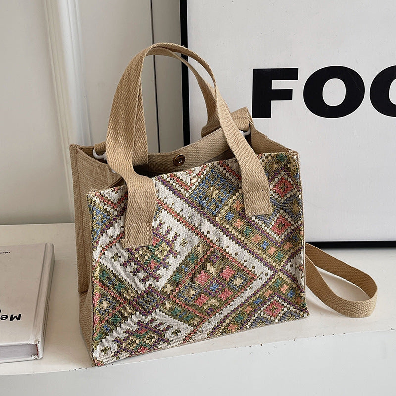 Decorative Patterned Canvas Tote Bag