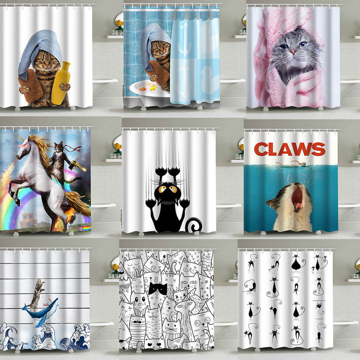 Artistic Dog Illustration Shower Curtain Kalsten