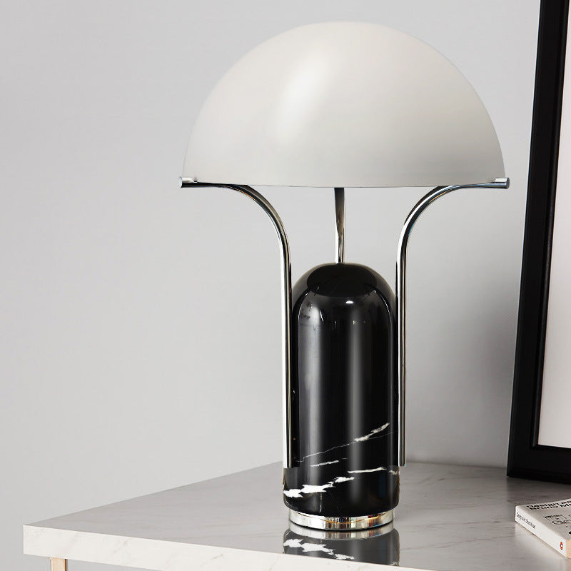 Modern Sculptural Table Lamp with Marble Base