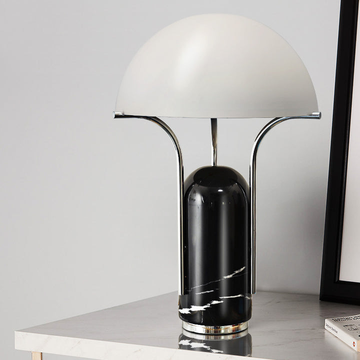Modern Sculptural Table Lamp with Marble Base