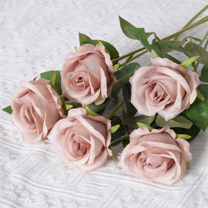 Elegant Silk Black Rose Stem