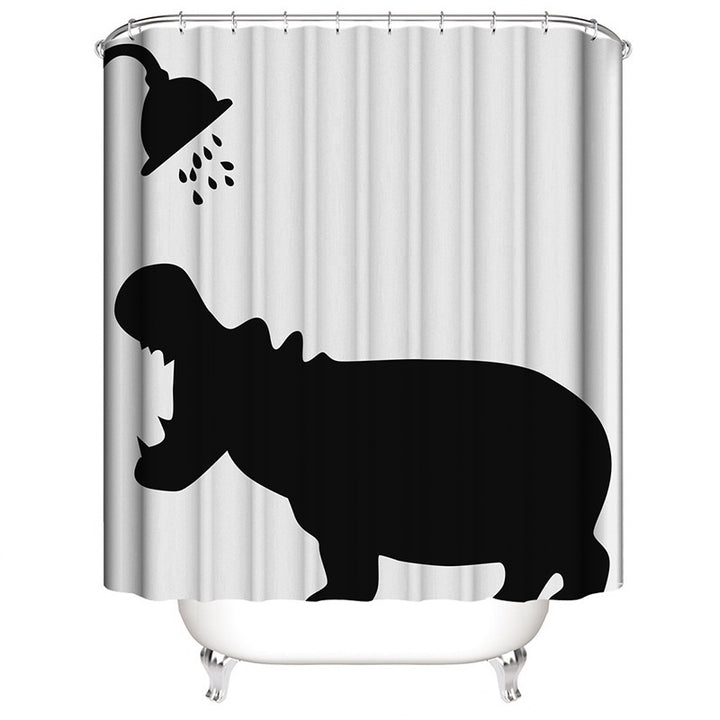 Hippo-Themed Shower Curtain Kalsten