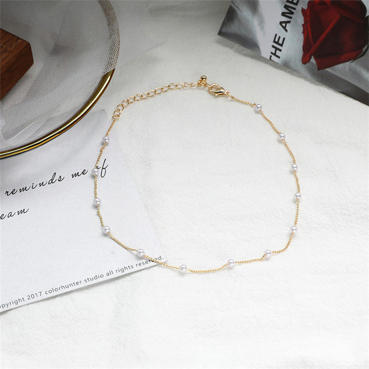 Delicate Pearl Accented Chain Necklace Kalsten